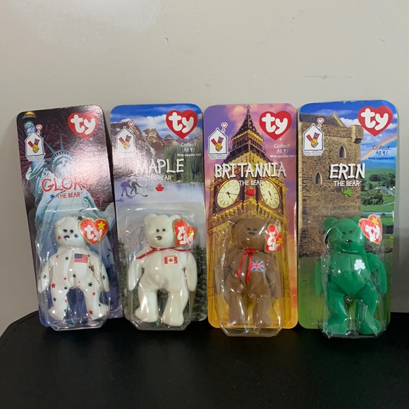 $5 SALE—Ty 4-Country McDonald’s Beanies—USA, Canada, Great Britain, Ireland - Picture 1 of 15